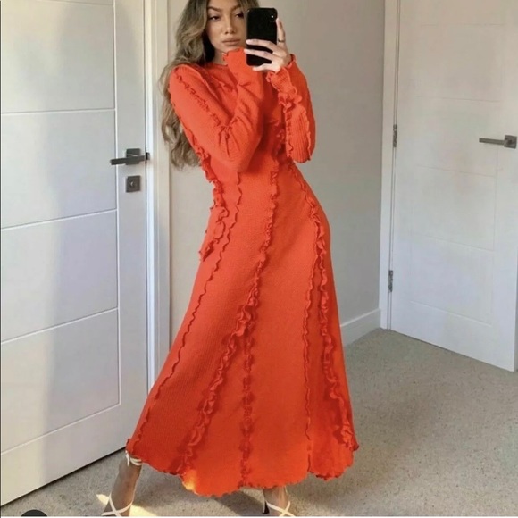 H&M hm studio collection orange dress Bloggers fav